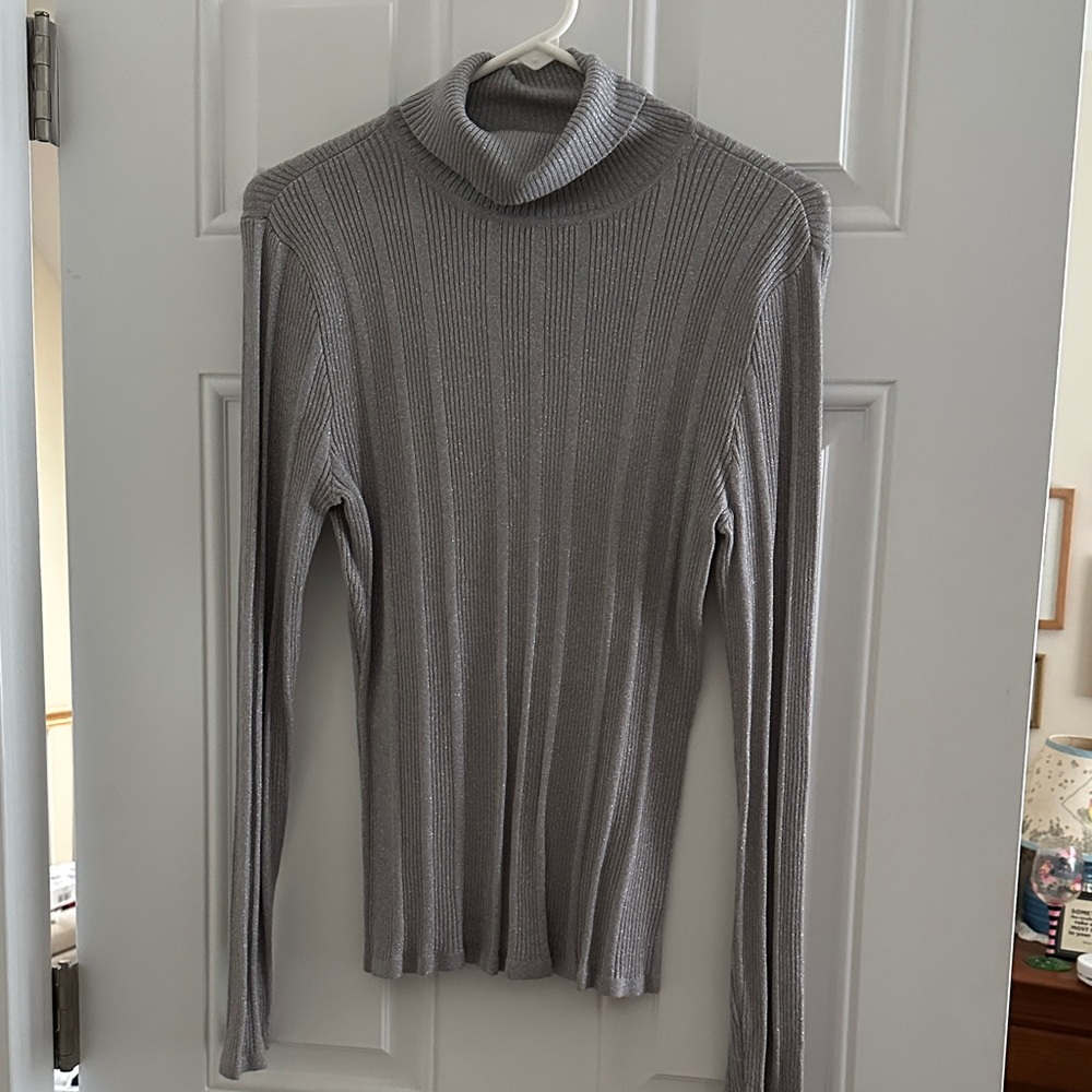 Worthington Silvery Gray Turtleneck Sweater